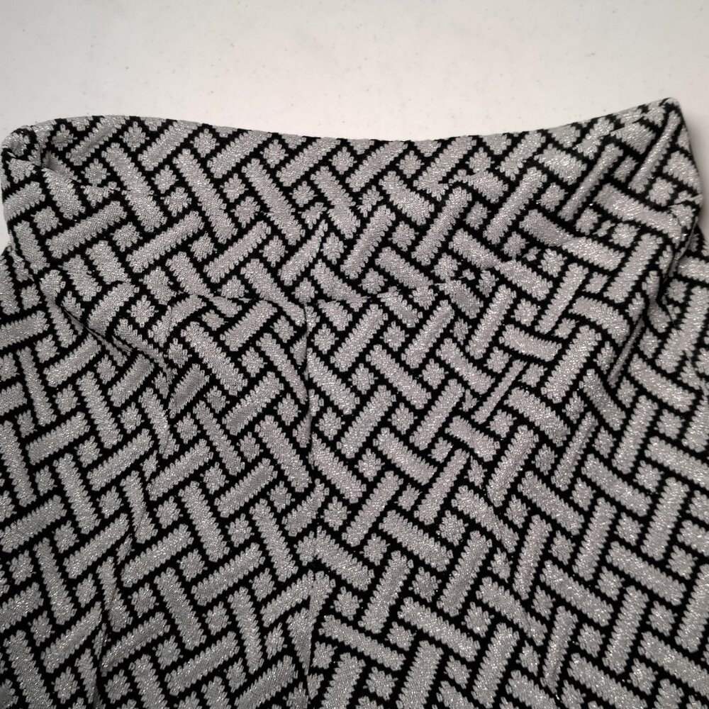 Vintage Miss Holly Pants Women Small Black Silver Polyester 60s 70s Flare Disco - Picture 11 of 13